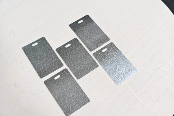 2.12" x 3.37" x .020 (2 x .156 HOLE) MILL FINISH ALUMINUM TAGS