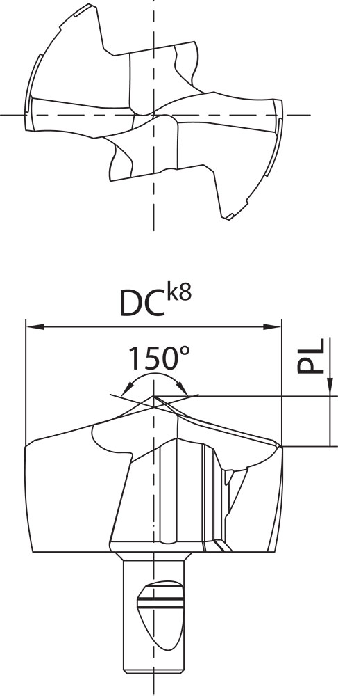 Kyocera DA 0800MHQS PR1535 Grade PVD Carbide, Replaceable Drill Tip - Image 2
