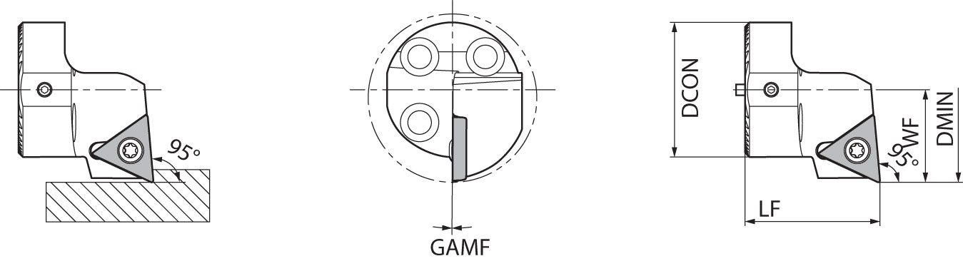 KyoceraKAVH25STLPL11 Left-Hand, Interchangeable Boring Bar Head - Image 2
