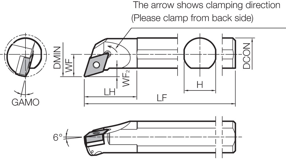 Kyocera S25RPDQNL1532 Left-Hand, Negative Rake, Boring Bar - Image 2