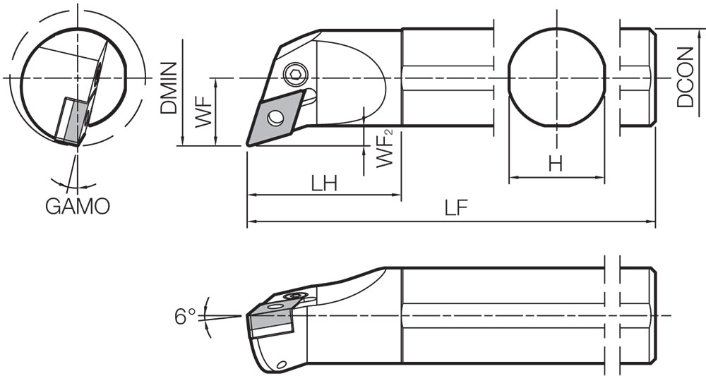 Kyocera S32SPDQNR1544 Right-Hand, Negative Rake, Boring Bar - Image 2