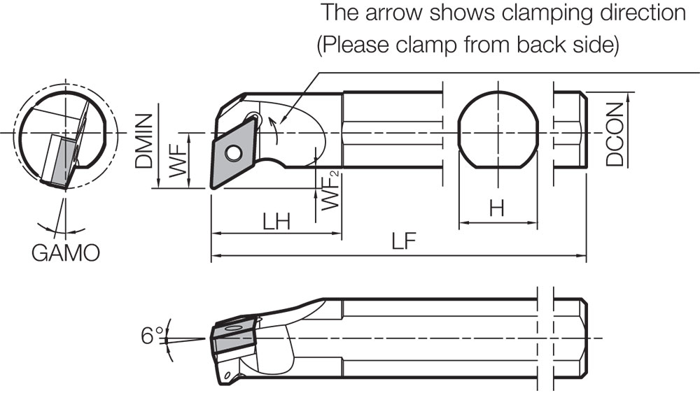 Kyocera S25RPDUNL1532 Left-Hand, Negative Rake, Boring Bar - Image 2