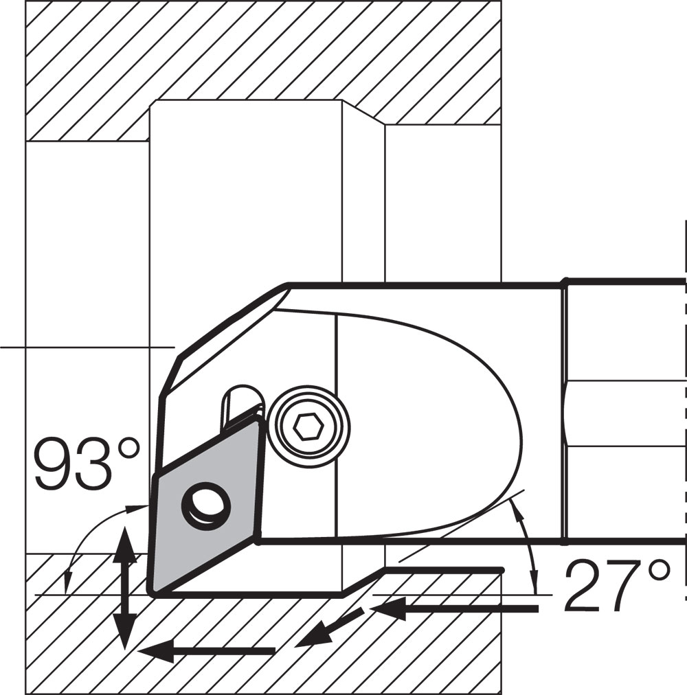 Kyocera S40TPDUNL1554 Left-Hand, Negative Rake, Boring Bar - Image 3