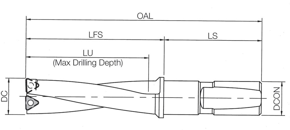 Kyocera SDR0625, Stinger Drill 0.6250" Cutting Diameter, Indexable Insert Drill - Image 2
