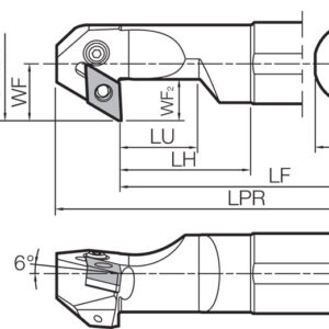 Kyocera S40TPDZNR1554 Right-Hand, Negative Rake, Boring Bar